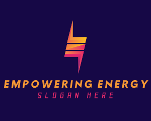 Electric Energy Bolt Letter E logo design