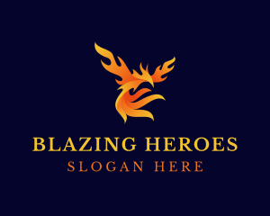 Blazing Mythical Phoenix logo design