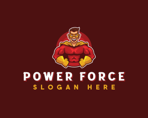 Superhero Strong Man logo design