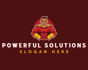 Superhero Strong Man logo design