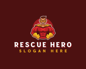 Superhero Strong Man logo design