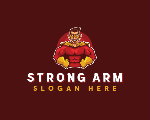 Superhero Strong Man logo design