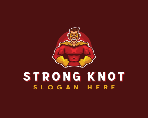 Superhero Strong Man logo design