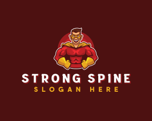 Superhero Strong Man logo design