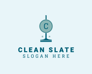 Housekeeping Clean Squeegee logo design