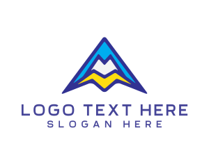 Volcano - Triangle Mountain M logo design