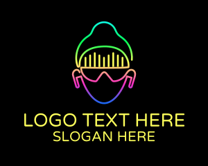 Music - Neon Music DJ logo design