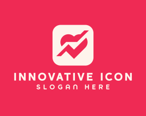 Heart Dating App Icon logo design