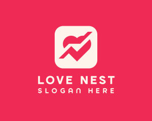 Heart Dating App Icon logo design