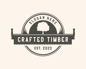 Lumberjack Logging Saw logo design