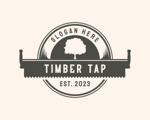 Lumberjack Logging Saw logo design