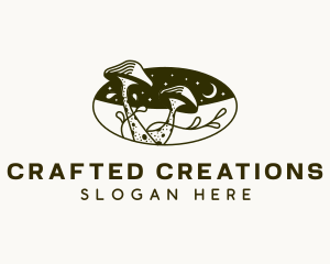 Mushroom Plant Magical logo design