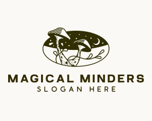 Mushroom Plant Magical logo design