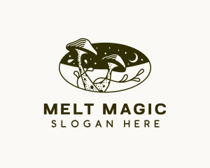 Mushroom Plant Magical logo design