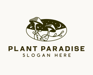 Mushroom Plant Magical logo design