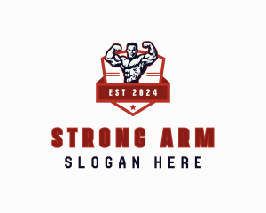 Strong Bodybuilder Man logo design