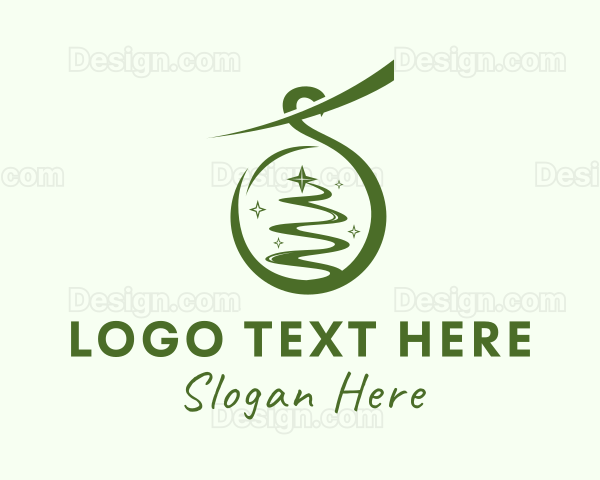 Green Christmas Ornament Logo