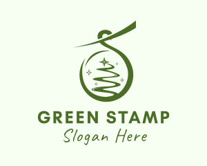 Green Christmas Ornament  logo design