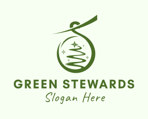 Green Christmas Ornament  logo design