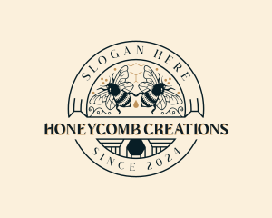 Organic Bee Honeycomb  logo design