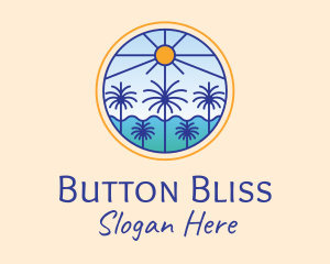  Palm Trees Sun logo design