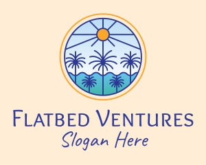  Palm Trees Sun logo design