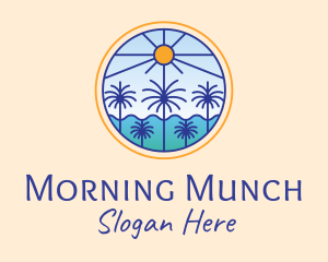  Palm Trees Sun logo design