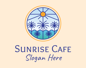  Palm Trees Sun logo