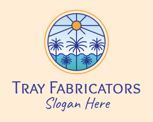  Palm Trees Sun logo design