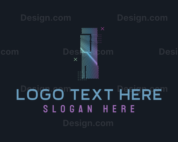 Modern Glitch Letter I Logo