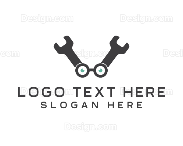 Wrench Eyeglasses Repair Logo