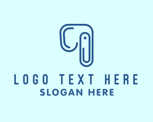 Elephant Paper Clip logo design