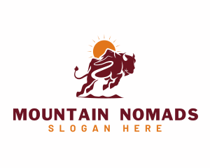 Alpine Mountain Bull logo design