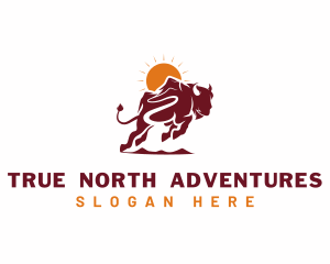 Alpine Mountain Bull logo design