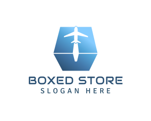 Airplane Box Shipping logo design