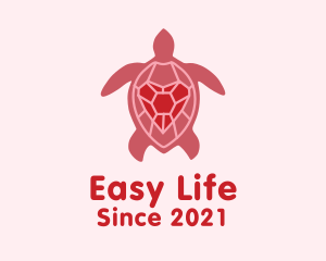 Heart Shell Turtle logo design