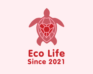 Heart Shell Turtle logo design