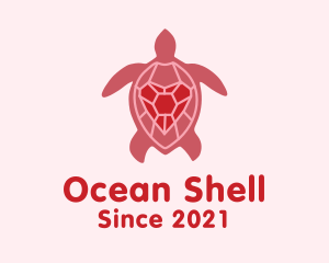 Heart Shell Turtle logo design