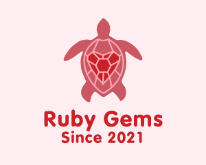 Heart Shell Turtle logo design