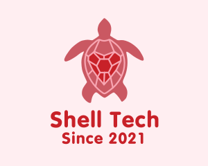 Heart Shell Turtle logo design