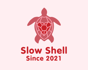 Heart Shell Turtle logo design