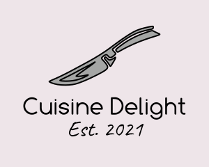 Gray Kitchen Knife  logo design