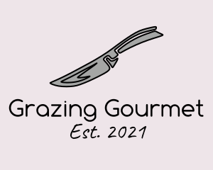 Gray Kitchen Knife  logo design