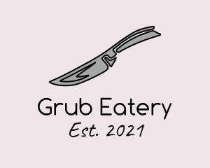 Gray Kitchen Knife  logo design