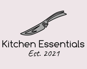 Gray Kitchen Knife  logo design