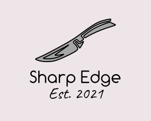 Gray Kitchen Knife  logo design