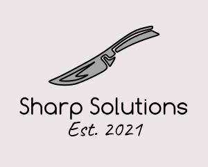 Gray Kitchen Knife  logo design