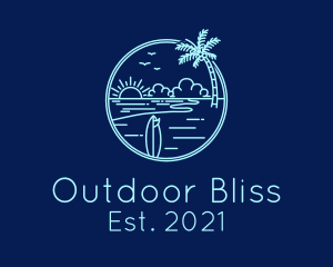 Sunset Island Beach logo design