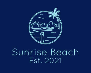 Sunset Island Beach logo design