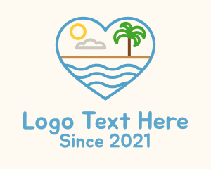 Minimalist - Minimalist Beach Heart logo design